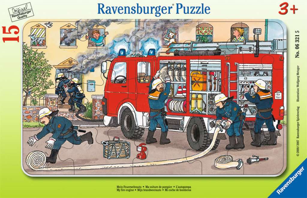 Ravensburger - Puzzle cadre 15 pièces : Sam le pompier - Animaux - Rue du  Commerce