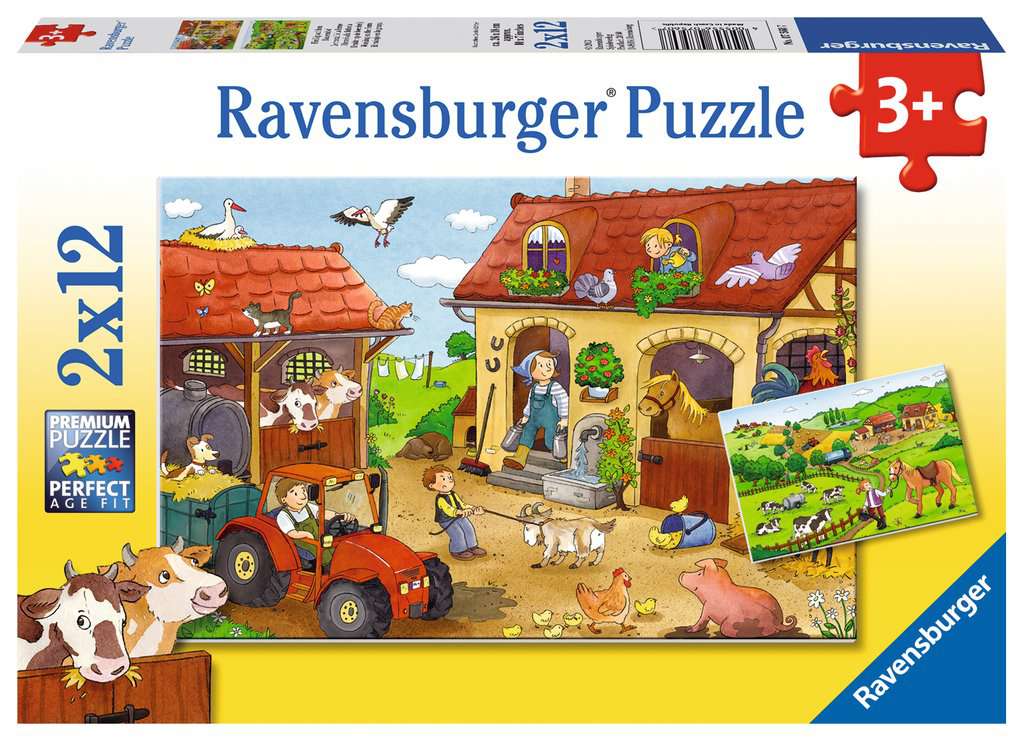 Puzzle à cadre 15 pièces - Petit Ours Brun à la ferme