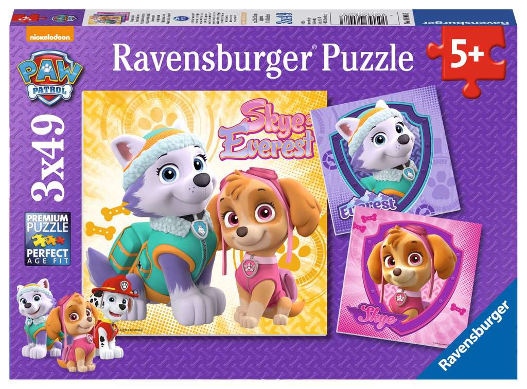 Ravensburger - Puzzles 3x49 p - L'équipe des 4 pattes - Pat'Patrouille