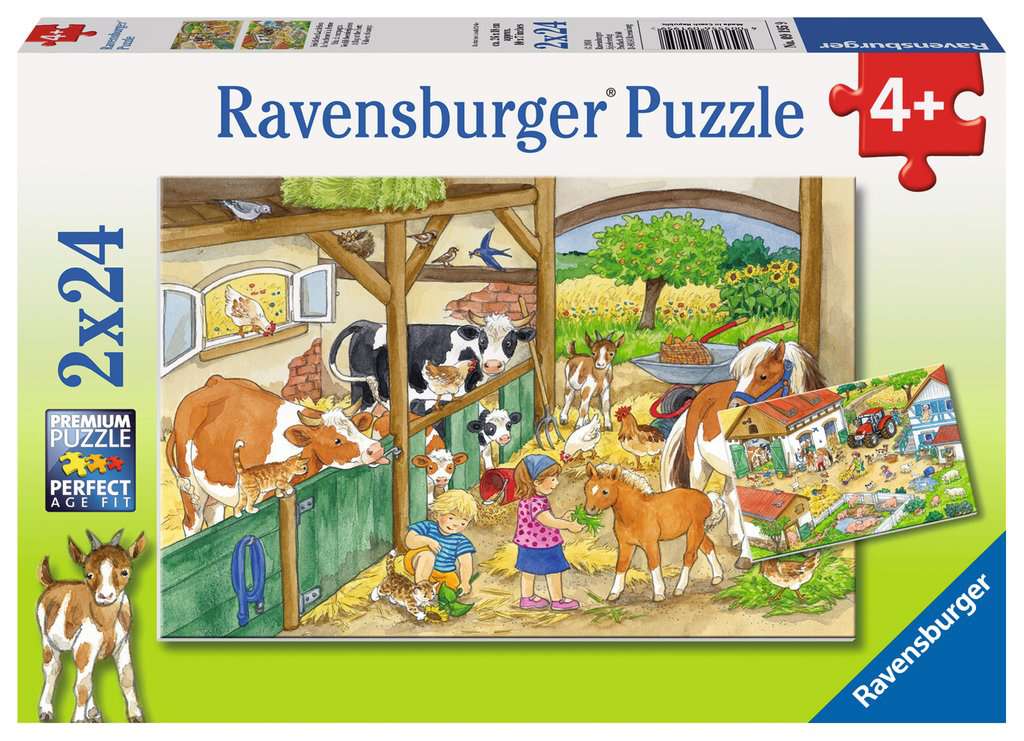Ravensburger Puzzle enfant-05662-En crèche d'animaux-24 pièces-pour Enfants  à partir de 4 Ans-avec Jeu de Recherche, 17087