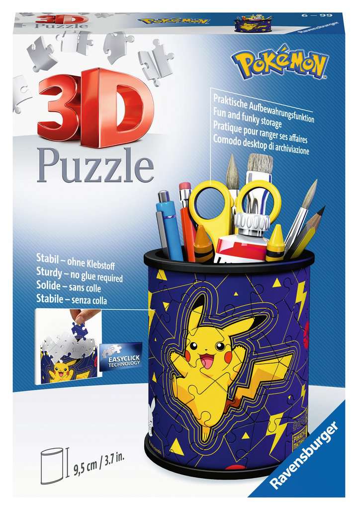 Puzzle 3D Pot à crayons - Pokémon, Puzzles 3D Objets à fonction, Puzzle  3D, Produits