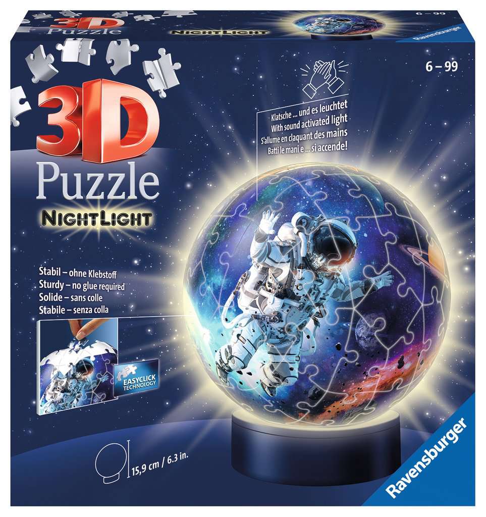 Ravensburger - Puzzle 3D Ball - Pat'Patrouille - A partir de 6 ans - 72  pièces numérotées à assembler sans colle - Support inclus - Diamètre : 13  cm 