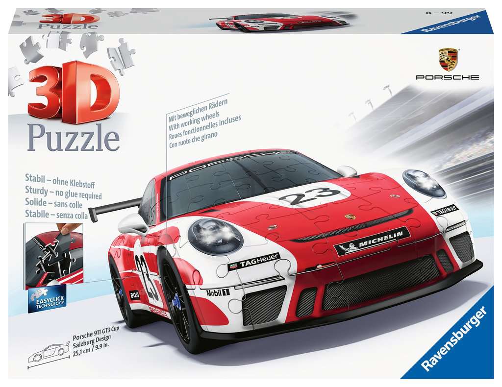 Puzzle 3D Porsche 911 GT3 Cup Salzburg, Puzzles 3D Objets iconiques, Puzzle  3D, Produits