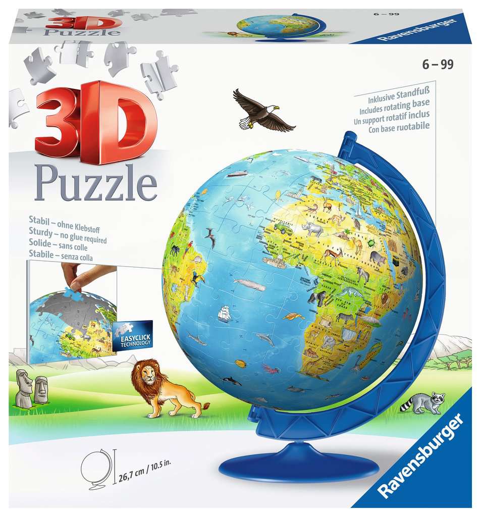 puzzle 3d 180 pieces globe pour enfant – La Maison du Cormoran