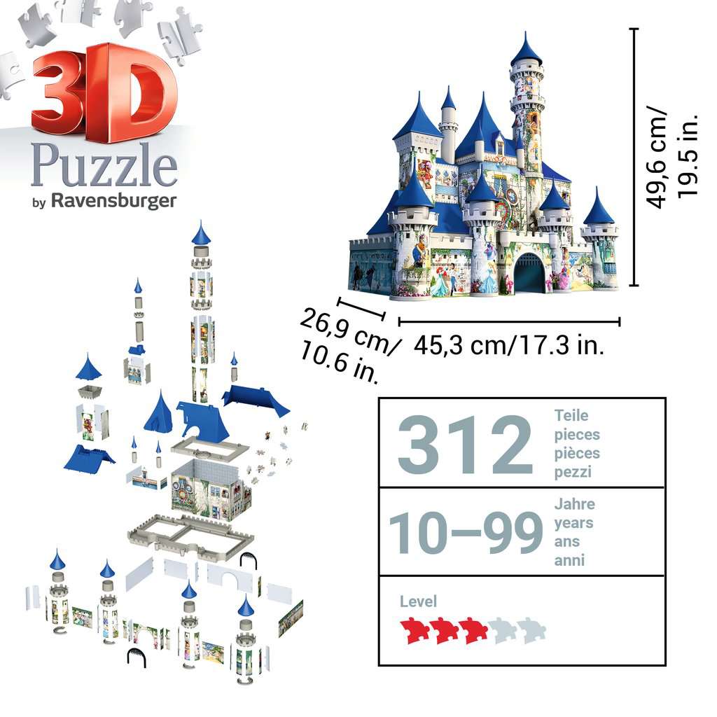 Puzzle 3D maison de bricolage dessin animé princesse château de jar