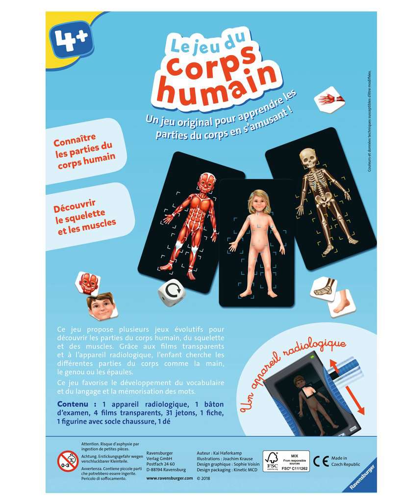 Boîte de jeux Le corps humain ( 8 jeux) 5-7 ans