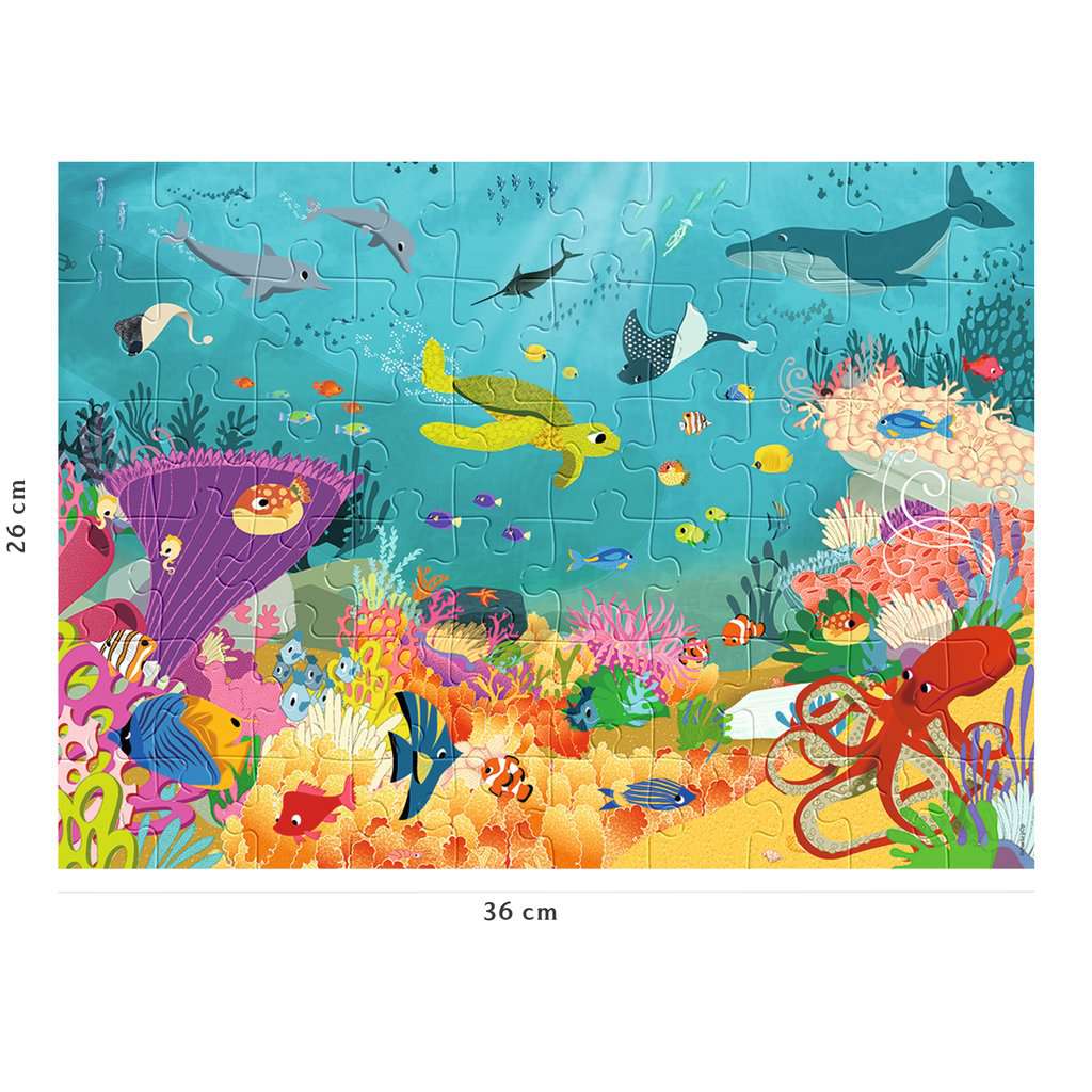 Ravensburger Nathan - Puzzle enfants - 100 pièces - Le monde sous-marin -  Fille ou garçon dès 6 ans - Puzzle de qualité supérieure - Carton épais et  résistant - Animaux - 86765