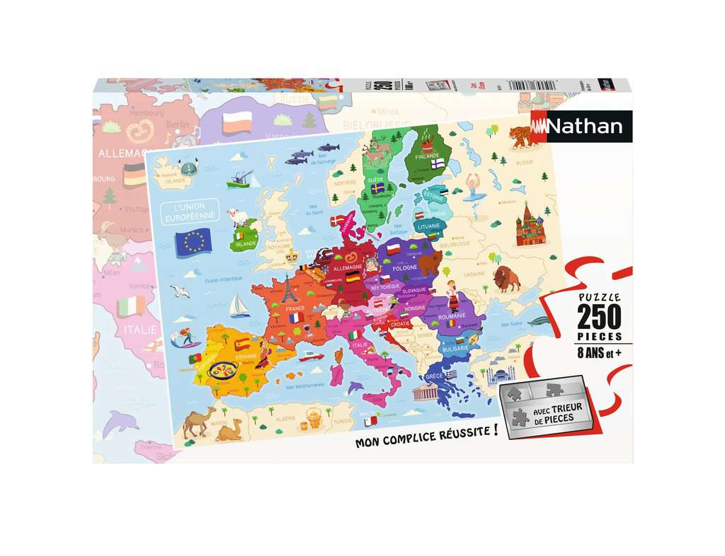 Nathan - Puzzle Enfant - 250 pièces - Carte de France - Filles ou