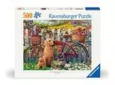 Puzzle 500 p - Chiens mignons dans le jardin Puzzle;Puzzle adulte - Ravensburger