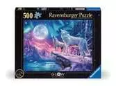 Puzzle 500 p Glow in the dark - Loups sous les lumières du Nord Puzzle;Puzzle adulte - Ravensburger