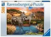 Puzzle 500 p - Zèbres au plan d eau Puzzle;Puzzle adulte - Ravensburger