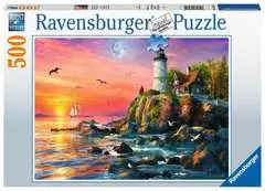 Puzzle 500 p - Phare au coucher du soleil - Image 1 - Cliquer pour agrandir