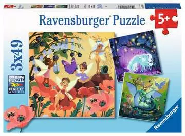 Puzzles 3x49 p - Licorne, dragon et fée Puzzle;Puzzle enfant - Image 1 - Ravensburger