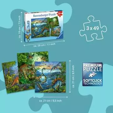 Puzzles 3x49 p - La fascination des dinosaures Puzzle;Puzzle enfant - Image 6 - Ravensburger