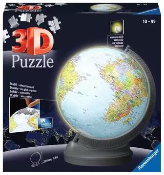 Puzzle 3D Globe illuminé 540 p Puzzle 3D;Puzzles 3D Ronds - Image 1 - Ravensburger
