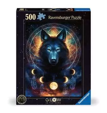 Puzzle 500 p Glow in the dark - Loup lumineux Puzzle;Puzzle adulte - Image 1 - Ravensburger