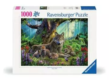 Puzzle 1000 p - Famille de loups dans la forêt Puzzle;Puzzle adulte - Image 1 - Ravensburger