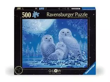 Puzzle 500 p Glow in the dark - Chouettes au clair de lune Puzzle;Puzzle adulte - Image 1 - Ravensburger