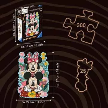 Puzzle en bois - Forme - 300 p - Mickey et Minnie Puzzle;Puzzle adulte - Image 4 - Ravensburger