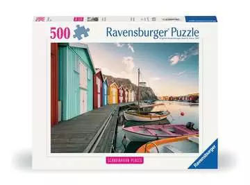Puzzle 500 p - Maisons flottantes à Smögen, Suède (Puzzle Highlight, Scandinavian) Puzzle;Puzzle adulte - Image 1 - Ravensburger