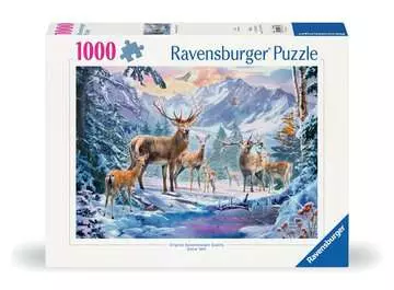 Puzzle 1000 p - Chevreuils et cerfs en hiver Puzzle;Puzzle adulte - Image 1 - Ravensburger