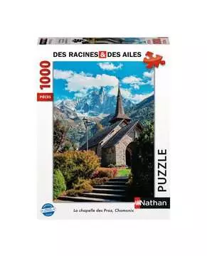 Nathan puzzle 1000 p - La chapelle des Praz, Chamonix / Des racines et des ailes Puzzle Nathan;Puzzle adulte - Image 1 - Ravensburger