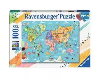 Puzzle 100 p XXL - La carte du monde Puzzle;Puzzle enfant - Image 1 - Ravensburger
