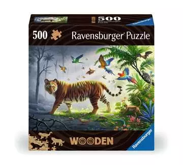 Puzzle en bois - Rectangulaire - 500 pcs - Tigre de la jungle Puzzle;Puzzle adulte - Image 1 - Ravensburger