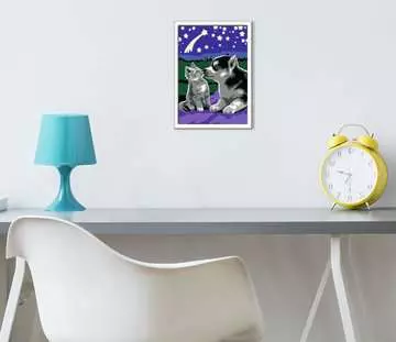 Numéro d art - 13x18cm - Chiot Husky et son compagnon le chaton Loisirs créatifs;Peinture - Numéro d art - Image 5 - Ravensburger