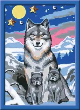 Numéro d art - 13x18cm - Famille de loups Loisirs créatifs;Peinture - Numéro d art - Image 2 - Ravensburger